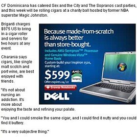 Article scan explaining cigar rollers available in Canada