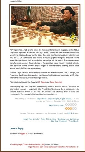 Scan of Cigar Weekly article