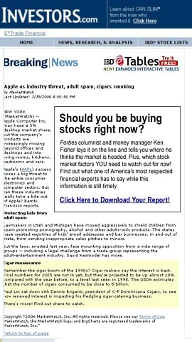 Investor magazine full page scan of cigar roller article